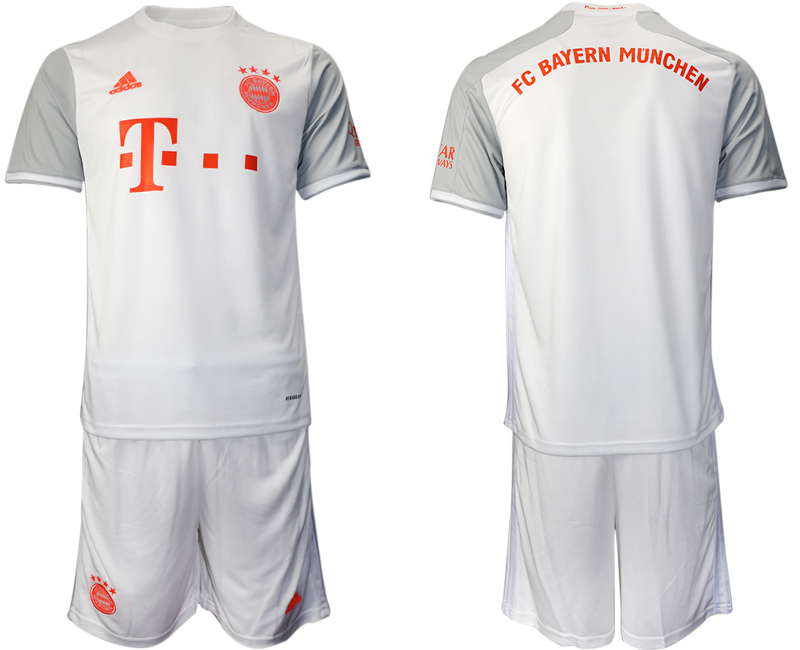 Men 2020-2021 club Bayern Munich away white Soccer Jerseys